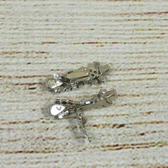 Women White/Clear Beads Necklace &  Silver Color Clips Earrings Set Gift for Her - Picture 12 of 12